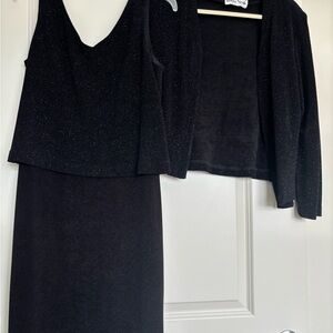 Ronni Nicole Black Dress cardigan set  with Jacket 10 petite